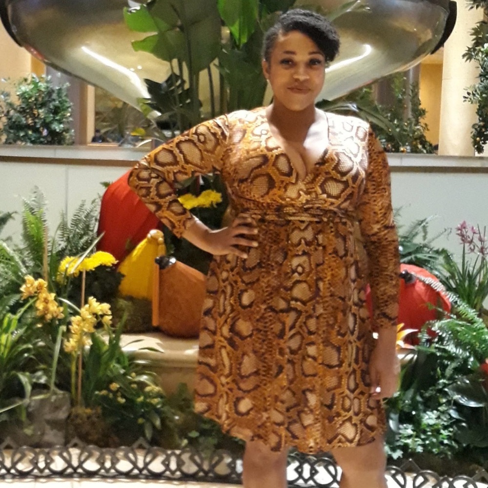 Altuzarra Brown Snake Print Long Sleeve Dress